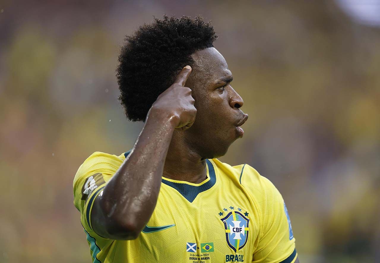 Vini Jr entra no top 4 da Fifa após show contra a Escócia