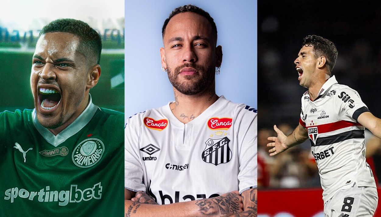 (Fotos: Reprodução X / Palmeiras - Reprodução X / São Paulo - Reprodução X / Santos)