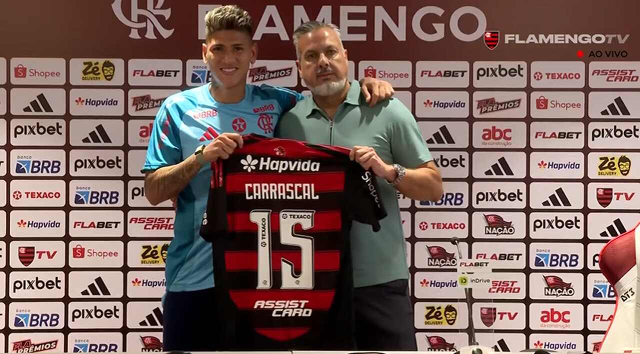 Em apresentação no Flamengo, Carrascal revela conversa com rivais