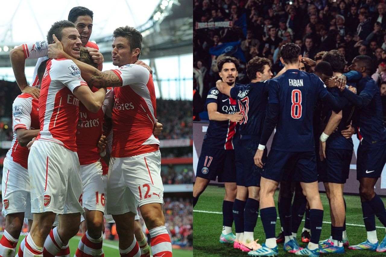 (Foto: Reprodução X / Arsenal - Reprodução X / PSG)