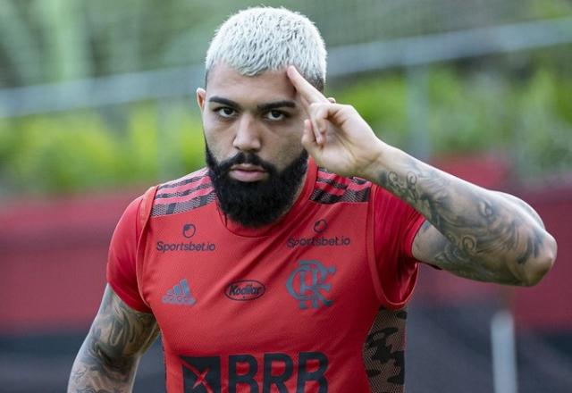 Gabigol em treino do Flamengo