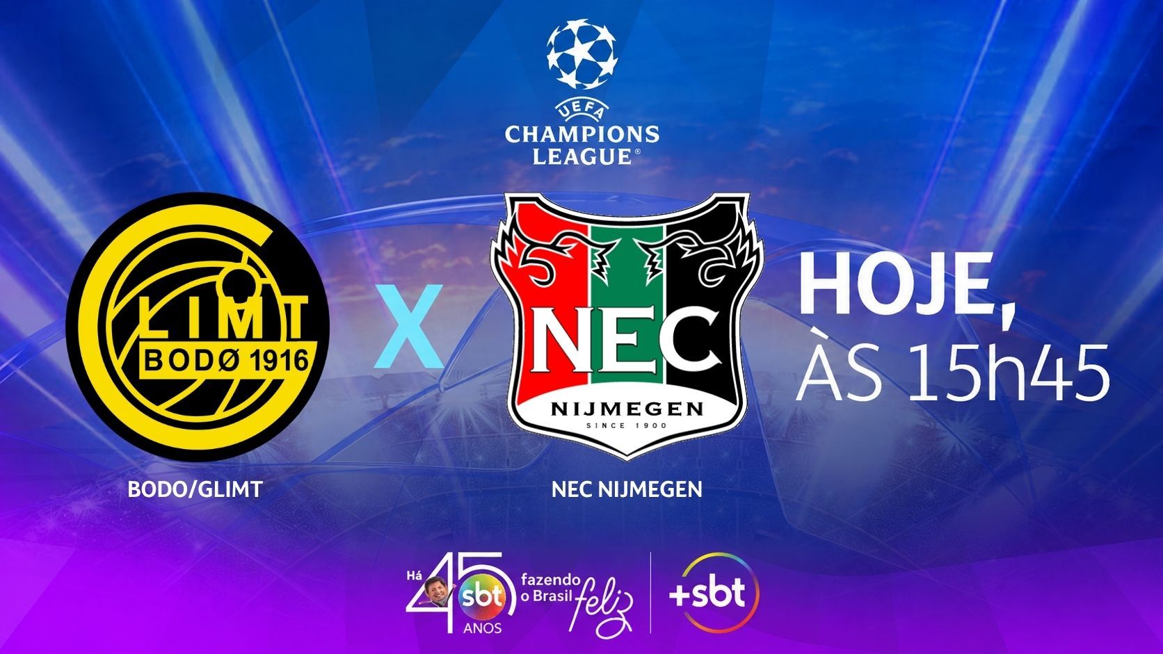SBT transmite Bodø/Glimt x NEC pela Champions League