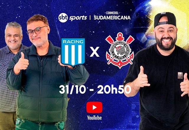 SBT Sports terá transmissão descontraída de Racing x Corinthians pela Sul-Americana