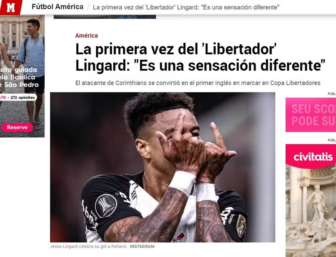 Jornal espanhol exalta início de Lingard no Corinthians: “Libertador”