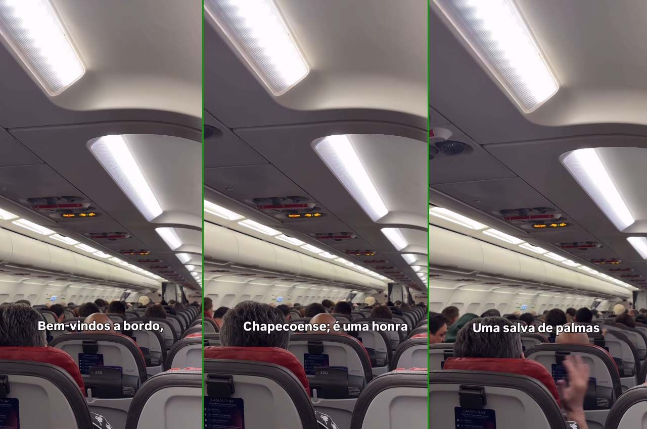 Chapecoense recebe homenagem durante voo para Medellín Chapecoense recebe homenagem durante voo para Medellín