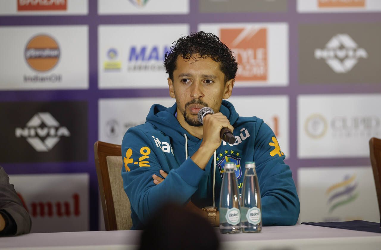 Marquinhos celebra primeiro duelo entre Brasil e Índia Marquinhos celebra primeiro duelo entre Brasil e Índia