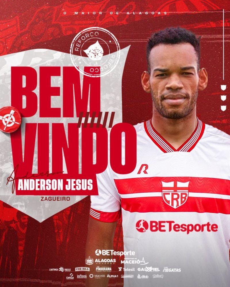 Anderson Jesus é anunciado pelo CRB. (Foto: Reprodução/CRB)