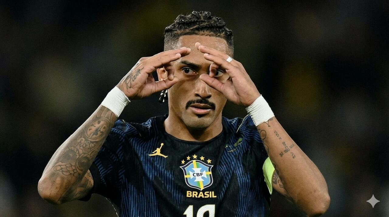 Raphinha é cortado da Seleção por edema na coxa Raphinha é cortado da Seleção por edema na coxa