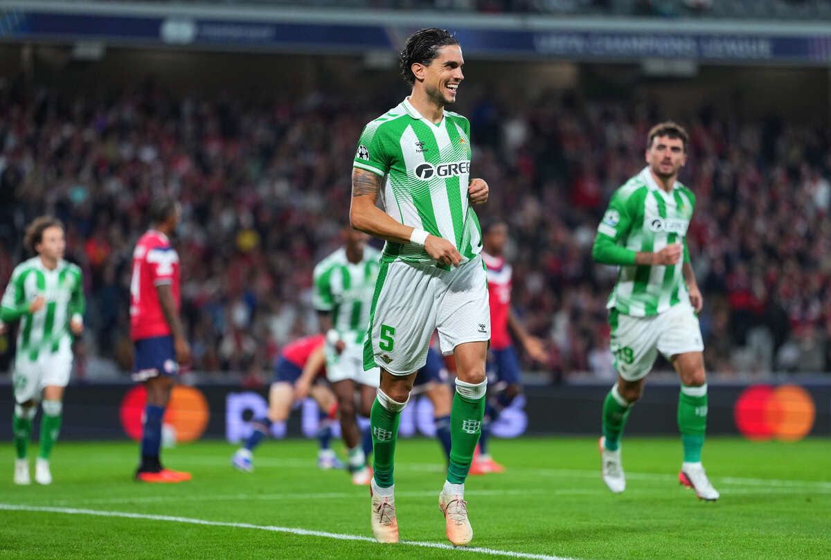 Com gol de brasileiro, Lille cai para o Betis na Champions Com gol de brasileiro, Lille cai para o Betis na Champions