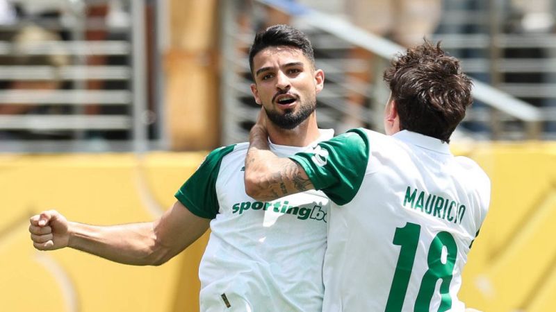 Flaco López autor do segundo gol do Palmeiras. (Foto: César Greco/Palmeiras).